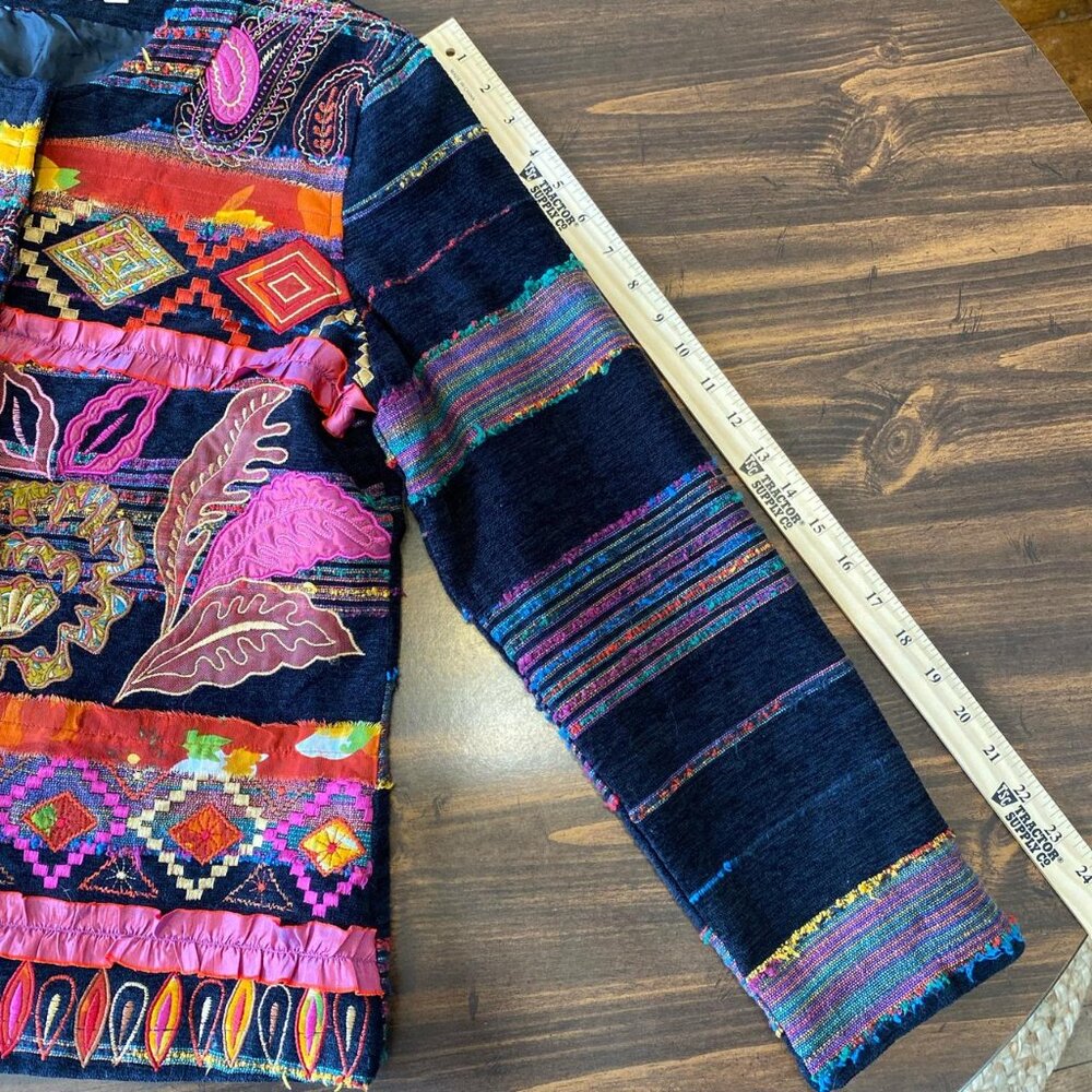 Vtg Choices Multicolored Patchwork Jacket - image 7